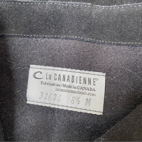 La Canadienne Suede Wedge Ankle Bootie Size 8.5 boot leather made in Canada - Picture 7 of 7